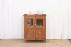 Vintage Teak Glass Kitchen Cabinet - Picture 1 of 9