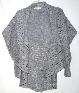 Debbie Morgan Gray Womens Open Front Sweater with Wide Shawl Collar Size S - Picture 1 of 5