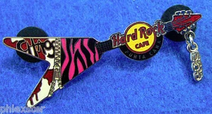PUERTO CANA PUNK ROCK FLYING V GUITAR CHAOS PINK TIGER STRIPE Hard Rock Cafe PIN - Picture 1 of 1