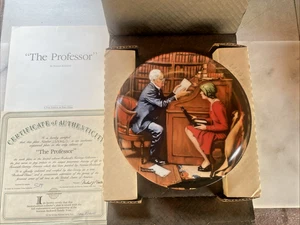 Vintage Knowles Norman Rockwell Plate The Professor COA Original Box - 1986 - Picture 1 of 10