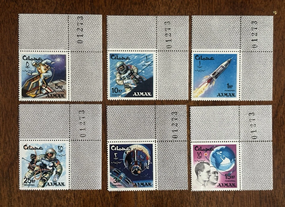 阿联酋阿吉曼 1966 年“太空”6 张邮票套装全新邮票。 ID #12-09075 — 第 1/1 张图片