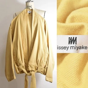 80s Im ISSEY MIYAKE Kimono Cinturón Bata Corta Largo Para Hombre #EG BDB - Imagen 1 de 16