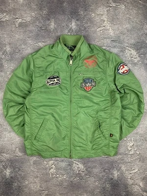 Alpha Industries Green Bomber Jacket Men’s XL – Military Style, Patches - Image 1 of 4