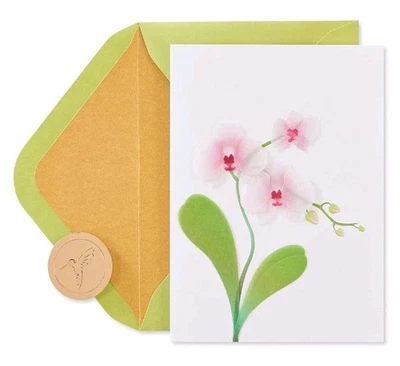 Papyrus Blank Card Orchid Flower 🌸 Multi-purpose  - Image 1 of 4