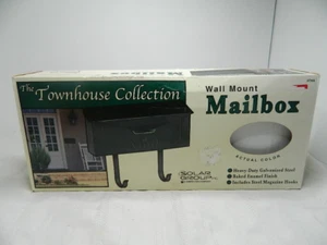 Solar Group Steel Wall Mount Mailbox W/Newspaper Hook TownHouse Collection White - Picture 1 of 14