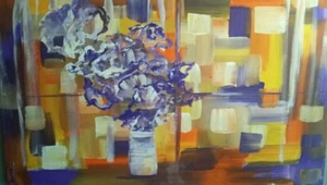 Original 24x36 Floral Acrylic Abstract Canvas Painting - Picture 1 of 2