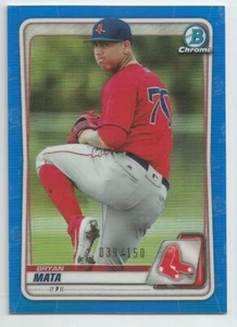 2020 Bowman Chrome Prospects Blue Refractor Bryan Mata Boston Red Sox #'d /150 - Picture 1 of 2