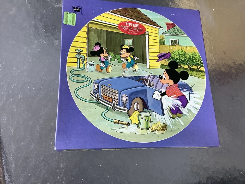 SEALED 1982 - Mickey Mouse - Puzzle - whitman 125 piece; 20" diameter - Image 1 of 3