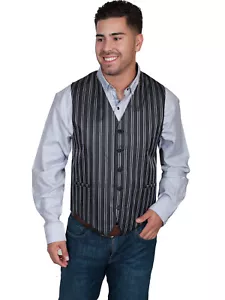 Chaleco para hombre Scully poliéster doble a rayas grande y alto RW169NX - Imagen 1 de 2