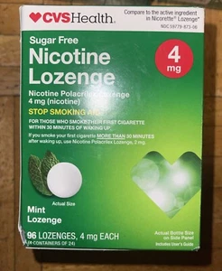 CVS Nicotine Lozenge 4 mg 96 Mint Lozenges. Exp. 08/2025 - Picture 1 of 4