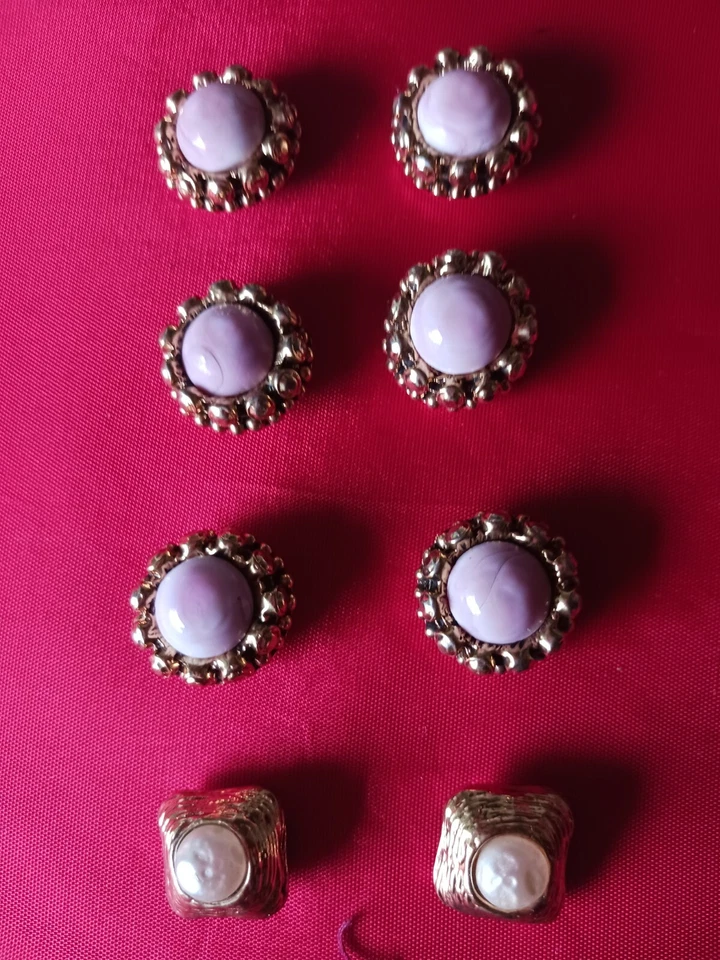 Knöpfe modisch /  / zartes lila/ Gold / Metall - Bild 1 von 1