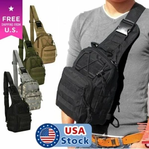 Men Tactical Backpack Molle Sling Chest Shoulder Bag Assault Pack Messenger Bag - Picture 1 of 16