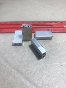Lot Of 4 Small Narrow Metal Blocks Standoffs With Screw Holes For Projects - Picture 1 of 1
