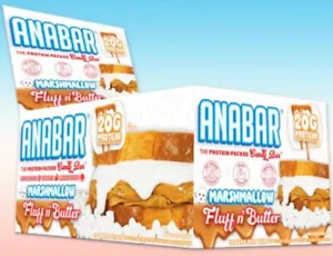 Anabar Protein Bar, 20 Grams of Protein, 12 Bars, Marshmallow Fluff N' Butter - Picture 1 of 5