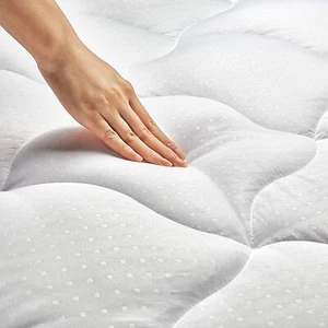 Cooling Mattress Pad Pillowtop Cotton Top Snow Down Alternative Fill Deep Pocket - Picture 1 of 7