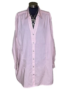 Avenue Light Pink Button Up Tunic Top The Legging Shirt NWT 30 32 - Picture 1 of 7