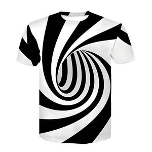 Black and White Graphic 3D Printed T-Shirt for Casual Outings, Travel, and Leisu - Picture 1 of 64