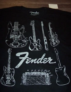 FENDER STRATOCASTER GUITAR GUITARS AMP T-Shirt Mens LARGE NEW w/ tag - Picture 1 of 3