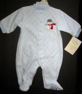 Carter's Bebé Niño Talla 3 Meses Una Pieza Terciopelo Suave y Acogedor Muñeco de Nieve Dormir - Imagen 1 de 3