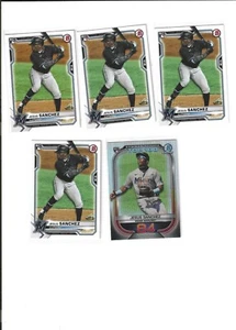 5 2021 BOWMAN JESUS SANCHEZ MARLINS 4X ROOKIE LOT & 1 SCOUTS TOP 100 - Picture 1 of 1