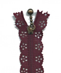 Minerva Flower Lace Dress Zips Burgundy - 35 cm - each - Picture 1 of 1