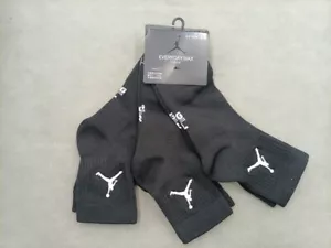 Air Jordan 3 Pairs Everyday Max Ankle Socks Men’s Size L 8-12 Black - Picture 1 of 4