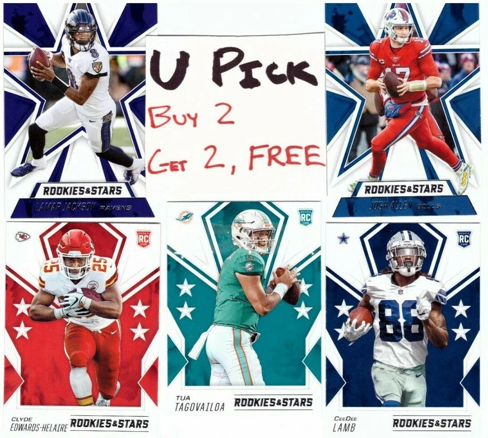 2020 Panini Rookies and Stars NFL RC Base 1-200, Ships FREE, Buy 2 Get 2 FREE - Image 1 of 1
