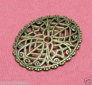 12 piezas de filigrana de latón envejecido ovalada 29x23mm - Imagen 1 de 2