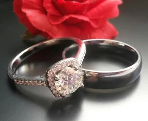 !!Aktionsangebot!! Set Ehering Verlobung Tantal Diamant Schmuck 925 Silber  - Bild 1 von 2