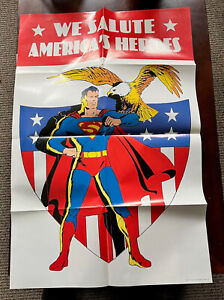 SUPERMAN * SALUTE AMERICA'S HEROES * RETAILER PROMOTIONAL POSTER * 2001 *