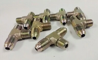 1/4" JIC TO 1/4" JIC TO 1/8" MNPT TEE FITTINGS (ASSORTED LOT OF 8) 2601-04-04-02 - Image 1 of 2