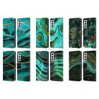 OFFICIAL UTART MALACHITE EMERALD LEATHER BOOK CASE FOR SAMSUNG PHONES 4