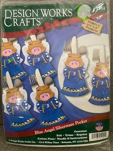 Design Works Crafts 5374 kit feltro angelo blu argenteria tavolo da pranzo tascabile - Foto 1 di 6