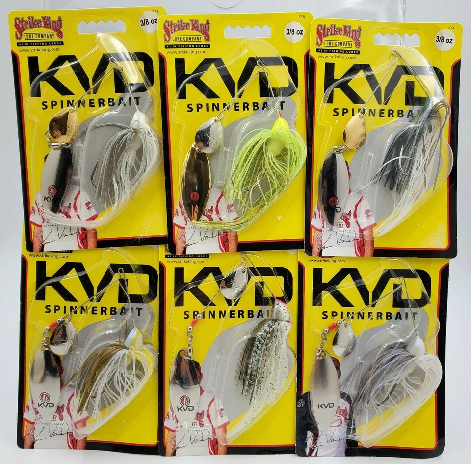Strike King 3/8 OZ Cebo Spinner KVD Tú eliges Color FSB38CW Pesca de lubina Foto 1 de 1