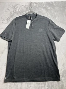 Adidas Blade Mock Poloshirt Large grau Golf Tennis Performance Patriots Arm Hit - Bild 1 von 9