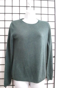 TAHARI 🌸 SMALL == HEATHERED BLUE GREEN / CASHMERE / CREW NECK SWEATER - Picture 1 of 6