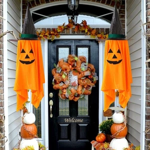 Halloween hängende Kürbis Deko orange Kürbis für Kind Outdoor Garten Baum - Bild 1 von 19
