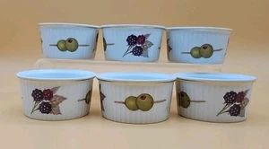 Royal Worcester Evesham Gold 3 1/4 Zoll Runde Auflaufförmchen Olivenbeeren 6 Stück - Bild 1 von 7
