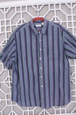 Covington Button Up Shirt Mens 2XL Blue Green Striped Pocket Casual Preppy Men - Image 1 of 4