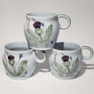 Juego de 3 tazas planas de cardo de 2,75" de gres Buchan con mango de anillo 6 oz Escocia - Imagen 1 de 24
