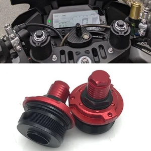 Motorcycle Front Fork Shock Adjuster Screws For YAMAHA R15 V3 2017-2021 Red - Foto 1 di 5
