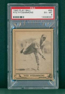 1940 Play Ball Baseball Card - #65 Fitz Fitzsimmons, PSA 6 EXMT - Image 1 of 2
