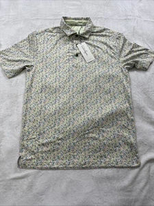 WALTER HAGEN Golf Poloshirt Herren Small Clubhouse Ditsy Print Fresco Lemon NEU - Bild 1 von 8