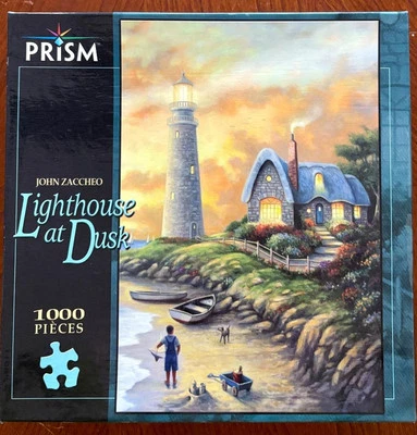Rompecabezas de prisma; Faro al atardecer por John Zaccheo; 1000 piezas Foto 1 de 2