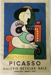 1967 Pablo Picasso Exhibition Original Lithograph Poster Galerie Beyeler Paris - Picture 1 of 7