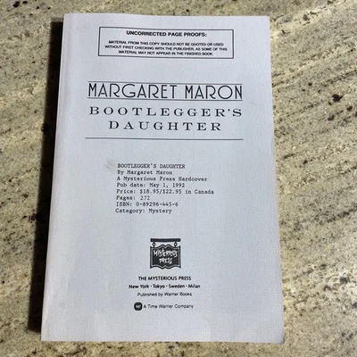 ДОЧЬ БУТЛЕГЕРА Маргарет Марон 1992 НЕИСПРАВЛЕННОЕ ДОКАЗАТЕЛЬСТВО 1-ое издание PB - Изображение 1 из 4