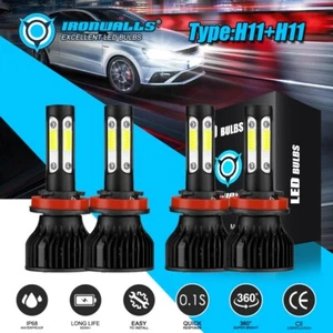 H11 LED Headlight Bulbs Low Beam H9 High Beam for Grand Cherokee 2018 2019 2020 - Picture 1 of 12