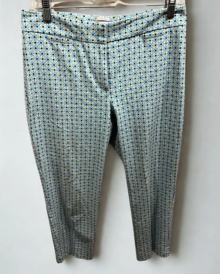 Calça Talbots Feminina 6 Curvilínea Azul Amarelo Floral Estampa Geométrica Tornozelo Carreira - Imagem 1 de 4