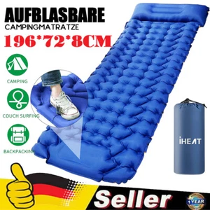 Isomatte Camping 196*72*8cm Campingmatte Luftmatratze Selbstaufblasend NEU - Bild 1 von 24