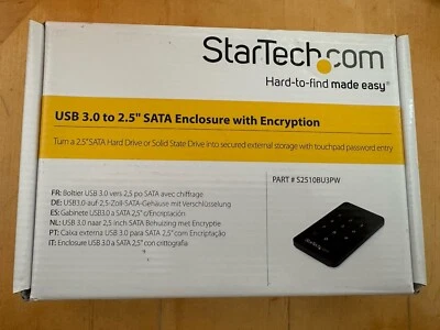 Startech S2510BU3PWPS 2.5-Inch USB 3.0 Encrypted External Hard Drive Enclosure - Image 1 of 3